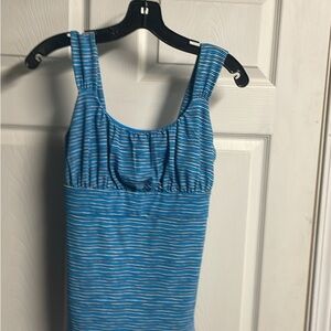 Ann Taylor Blue and White Striped Tank Top